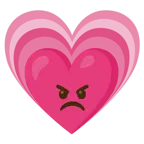 angry face + growing heart