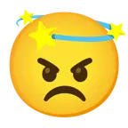 angry face + dizzy