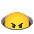 angry face + hole