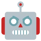 angry face + robot