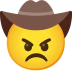 angry face + cowboy hat face