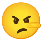 angry face + lying face