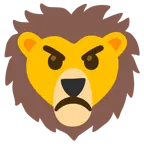 angry face + lion