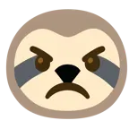 angry face + sloth