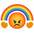 enraged face + rainbow