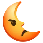 enraged face + last quarter moon face