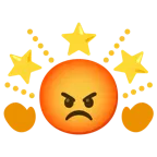 enraged face + glowing star