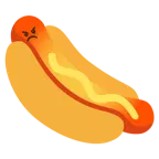 enraged face + hot dog