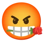 enraged face + rose