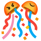 enraged face + confetti ball