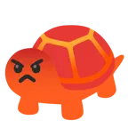 enraged face + turtle