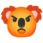 enraged face + koala