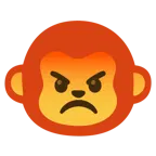enraged face + monkey face