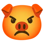 enraged face + pig face
