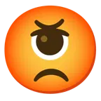 enraged face + eye