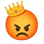 enraged face + crown