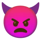 enraged face + angry face with horns