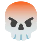 enraged face + skull