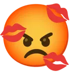 enraged face + kiss mark