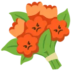 enraged face + bouquet