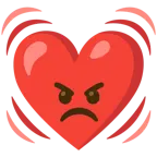 enraged face + beating heart