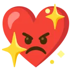 enraged face + sparkling heart