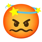 enraged face + dizzy