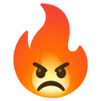 enraged face + fire