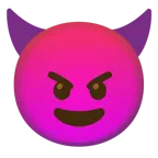 enraged face + smiling face with horns