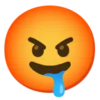 enraged face + drooling face