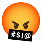 enraged face + face with symbols on mouth