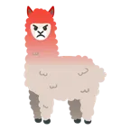 enraged face + llama