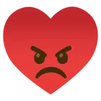 enraged face + heart suit