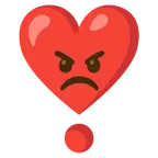 enraged face + heart exclamation
