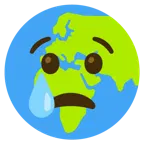 cara llorando + globo terráqueo mostrando Europa y África