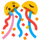 cara llorando + bola de confeti
