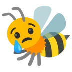 cara llorando + abeja
