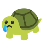 cara llorando + tortuga