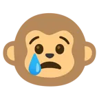 cara llorando + cara de mono