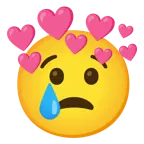 cara llorando + corazón con flecha