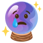 cara llorando + bola de cristal