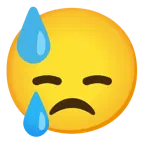 cara llorando + cara con sudor frío