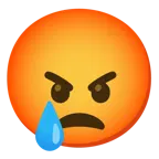 cara llorando + cara cabreada