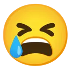 cara llorando + cara cansada
