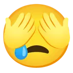 cara llorando + mono con los ojos tapados