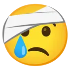 cara llorando + cara con la cabeza vendada