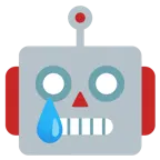 cara llorando + robot