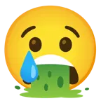 cara llorando + cara vomitando