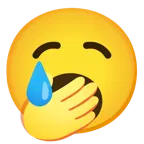 cara llorando + cara de bostezo