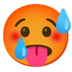 cara llorando + cara con calor